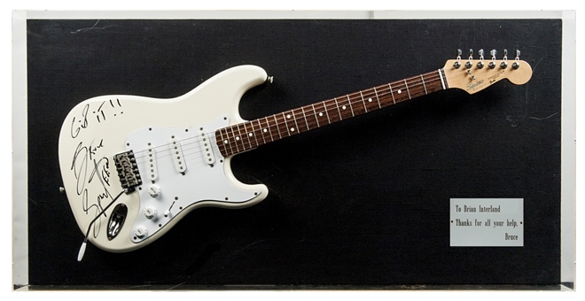 Bruce Springsteen Signed and Inscribed Personal Fender Stratocaster Guitar with Lucite Display Case (PSA/DNA)